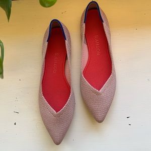 Rothy’s The Point Rose Metallic Flats size 7